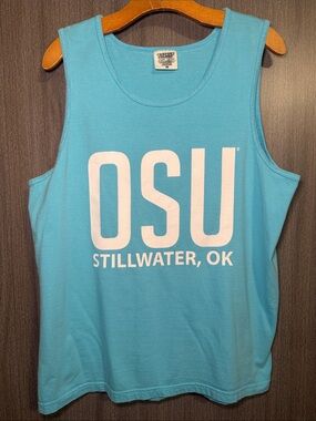 Oklahoma State University Blue and White Comfort Colors Tank Size Medium EUC